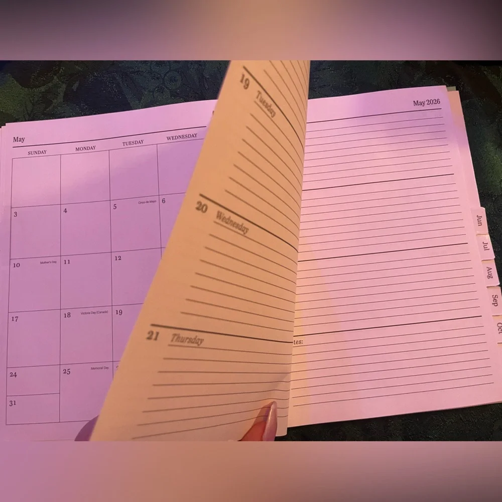 🍓Hardcover 2026 Organizational Spiral Planner, Blue with Strawberries & Flowers